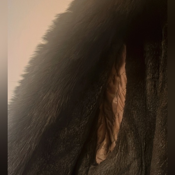 Vintage leather coat with fox fur trim. Lined with sheer ed fox inside! - Picture 2 of 7